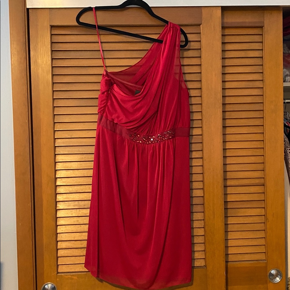 Adrianna Papell One Shoulder Embellished Dress 16